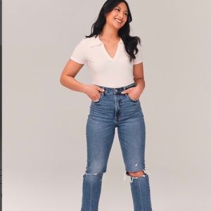 Ankle straight ultra high rise jeans